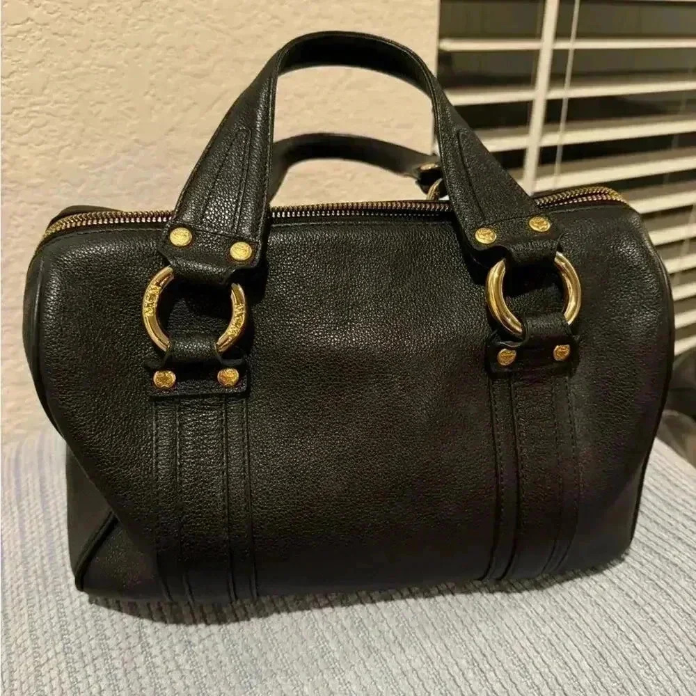 MCM Boston Satchel with Gold Hardware and a smooth top zipper MINT CONDITION